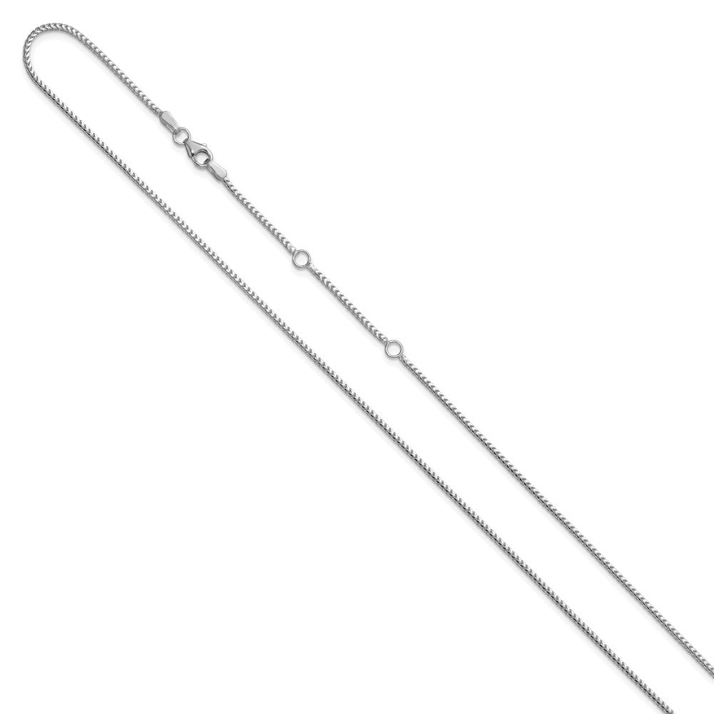 18 Zoll 10K Weißgold 1.25mm Franco 1 Zoll+1 Zoll Verstellbar Halskette