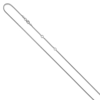 18 Zoll 10K Weißgold 1.25mm Franco 1 Zoll+1 Zoll Verstellbar Halskette