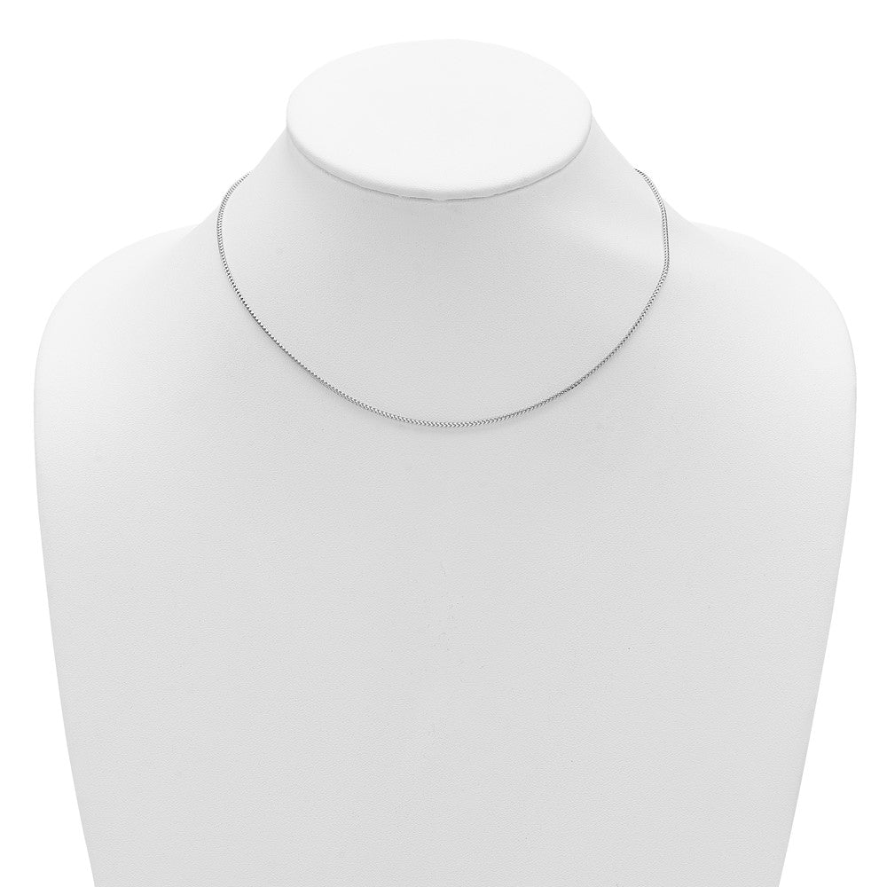 18 Zoll 10K Weißgold 1.25mm Franco 1 Zoll+1 Zoll Verstellbar Halskette