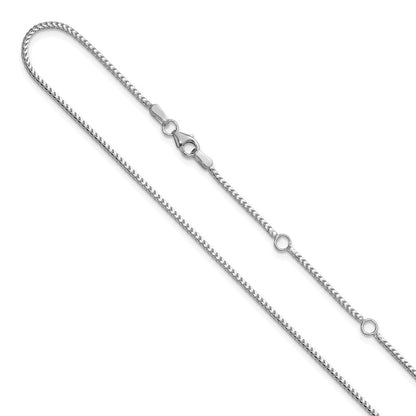 18 Zoll 10K Weißgold 1.25mm Franco 1 Zoll+1 Zoll Verstellbar Halskette