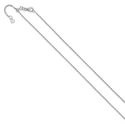 22 Zoll 10K Weißgold Verstellbar 1.1mm Singapurkette Halskette