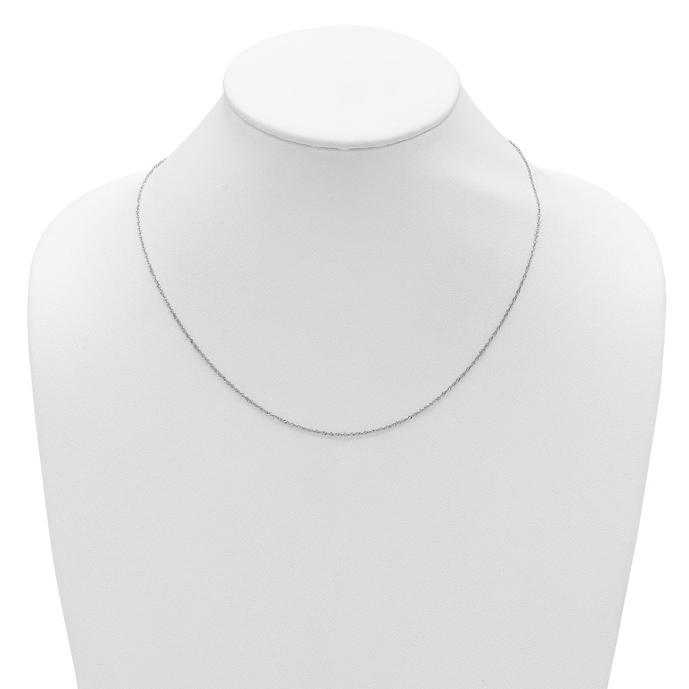 22 Zoll 10K Weißgold Verstellbar 1.1mm Singapurkette Halskette