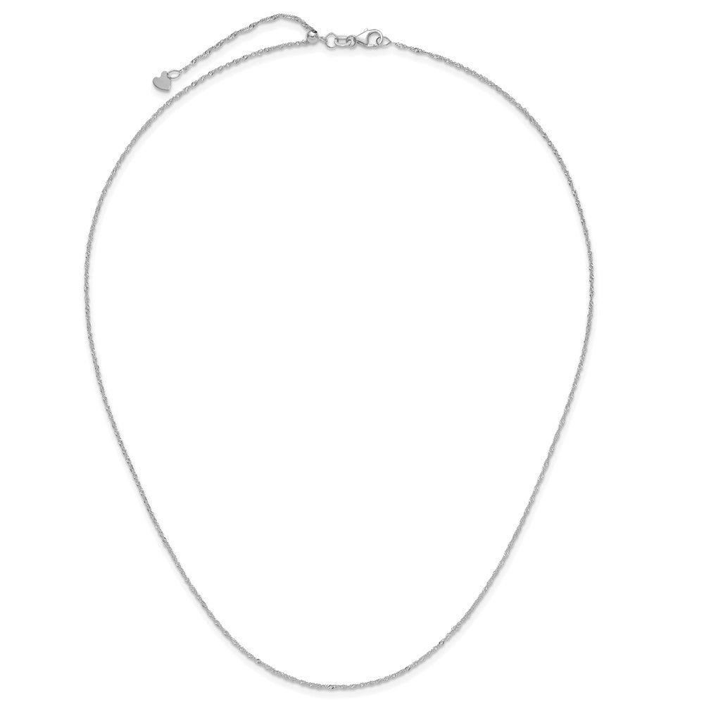 22 Zoll 10K Weißgold Verstellbar 1.1mm Singapurkette Halskette