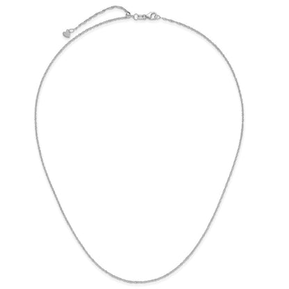 22 Zoll 10K Weißgold Verstellbar 1.1mm Singapurkette Halskette