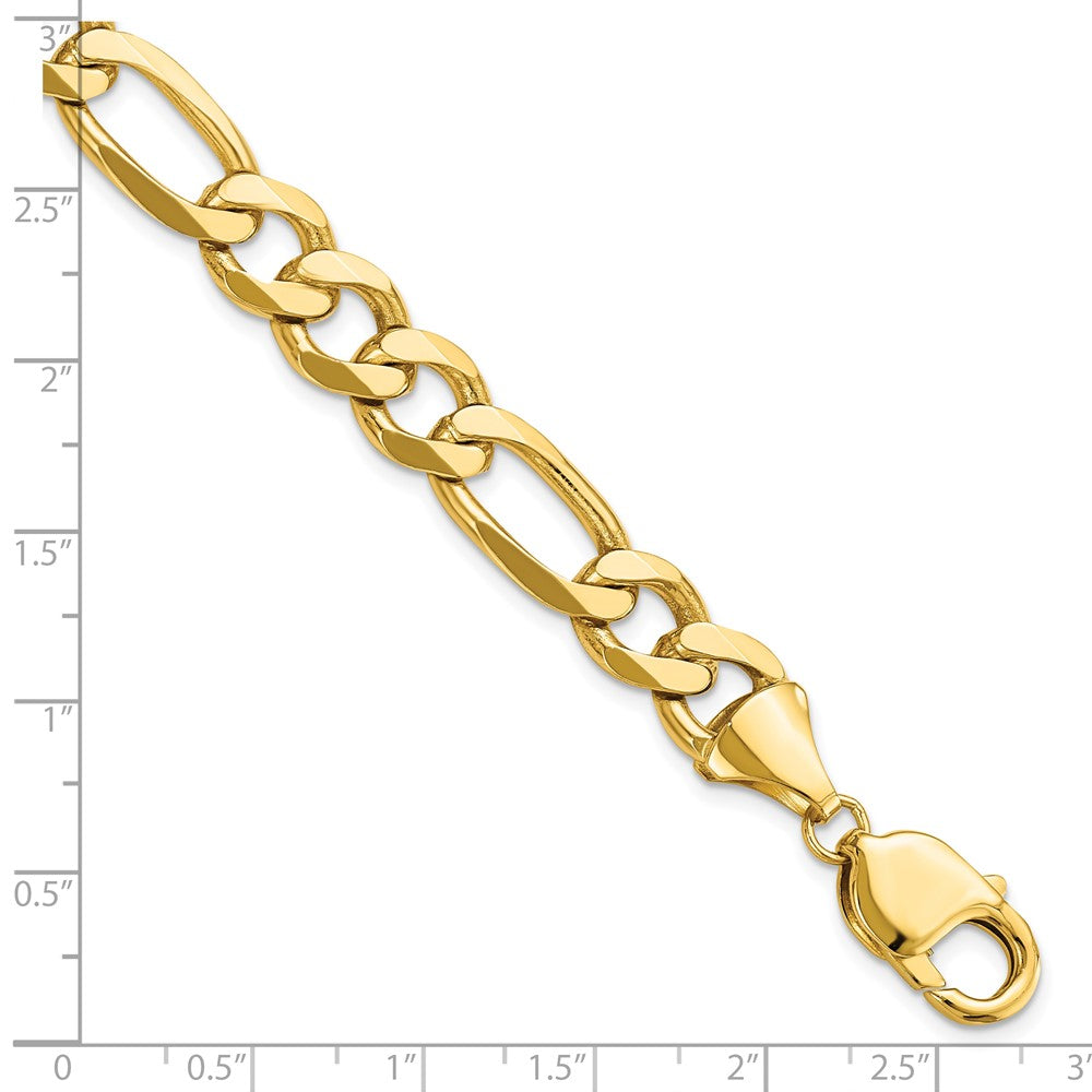 10K Gelbgold 10.0mm Konkav Figaro Gliederarmband
