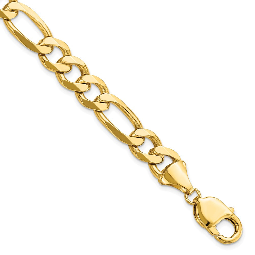 10K Gelbgold 10.0mm Konkav Figaro Gliederarmband