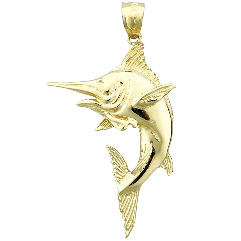 585 Gold Blauer Marlin Anhänger