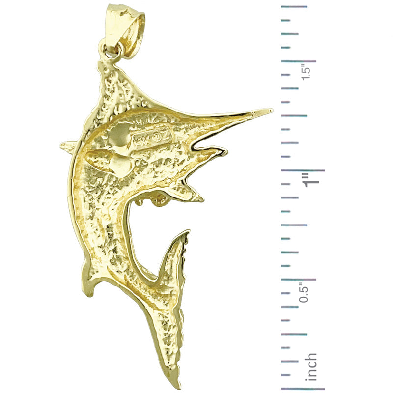 585 Gold Blauer Marlin Anhänger