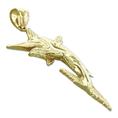 585 Gold Blauer Marlin Anhänger