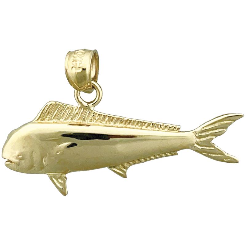 585 Gold 30-mm-Mahi-Mahi-Anhänger