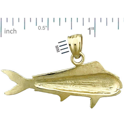 585 Gold 30-mm-Mahi-Mahi-Anhänger
