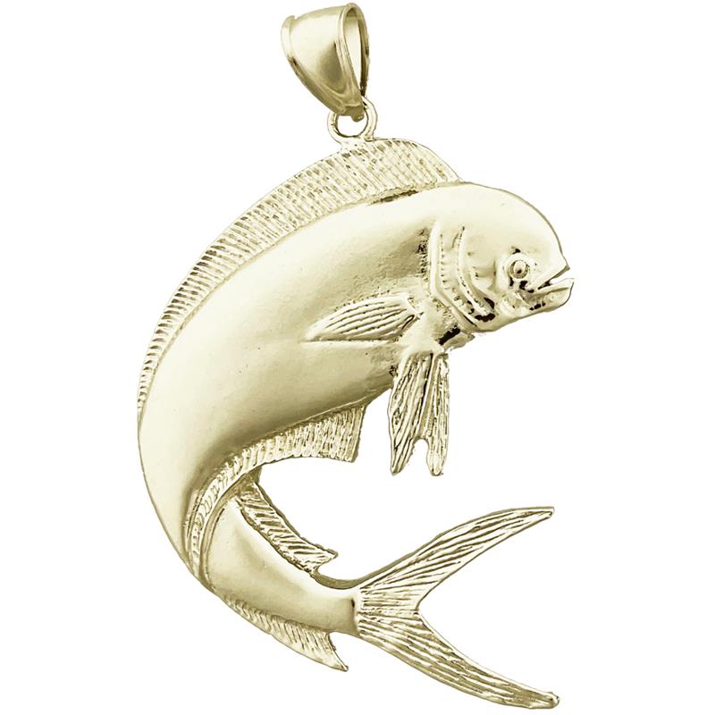 585 Gold Mahi Mahi Fisch Anhänger, 44 mm