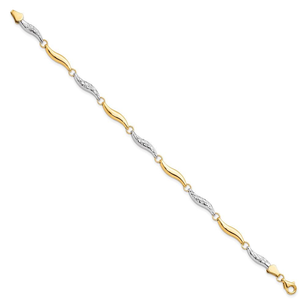 7 Zoll 10K mit Rhodium Diamantiert Armband