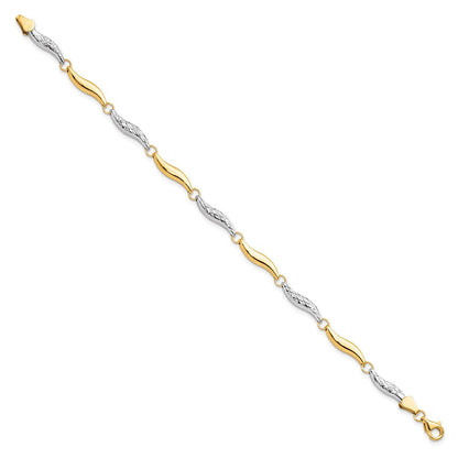 7 Zoll 10K mit Rhodium Diamantiert Armband