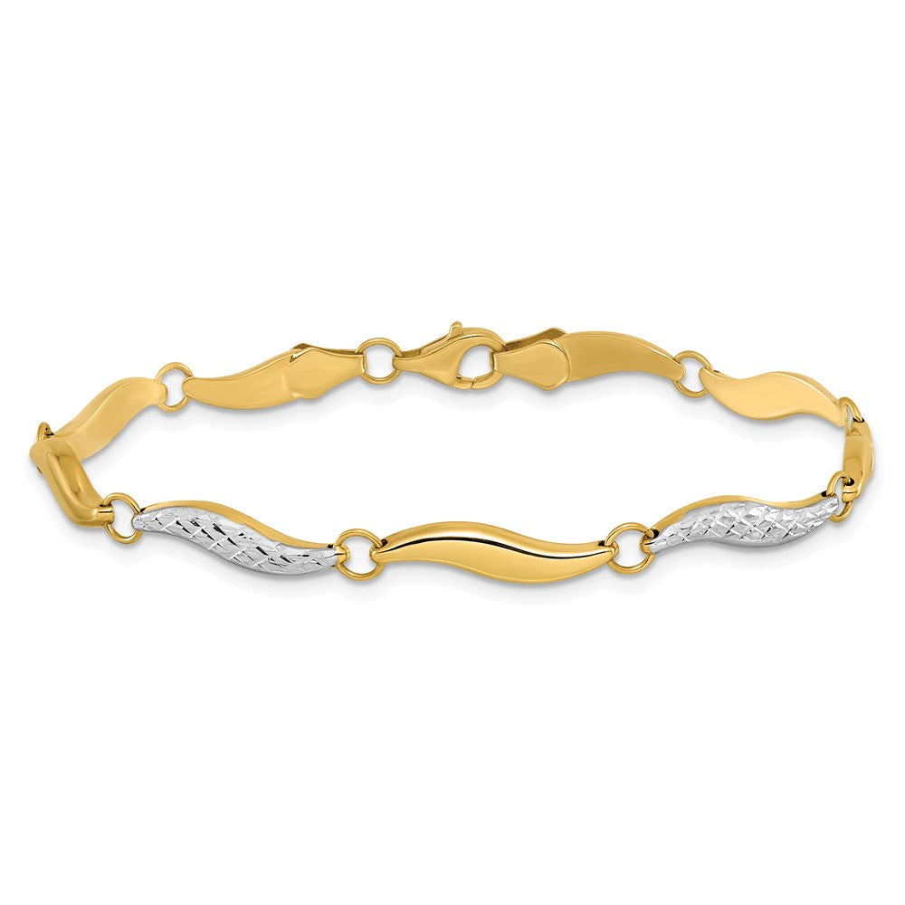 7 Zoll 10K mit Rhodium Diamantiert Armband