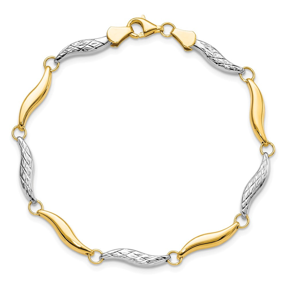 7 Zoll 10K mit Rhodium Diamantiert Armband