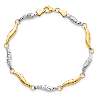 7 Zoll 10K mit Rhodium Diamantiert Armband