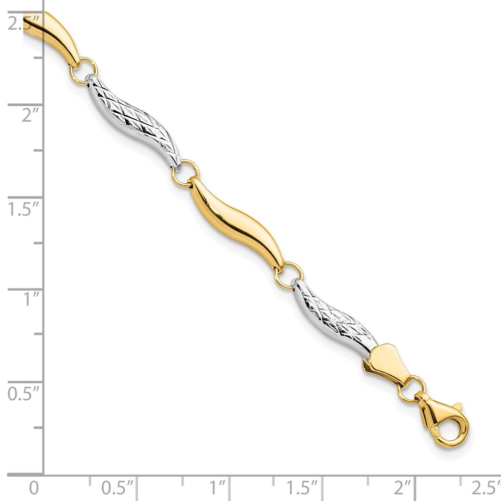 7 Zoll 10K mit Rhodium Diamantiert Armband