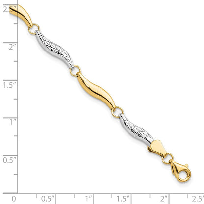 7 Zoll 10K mit Rhodium Diamantiert Armband