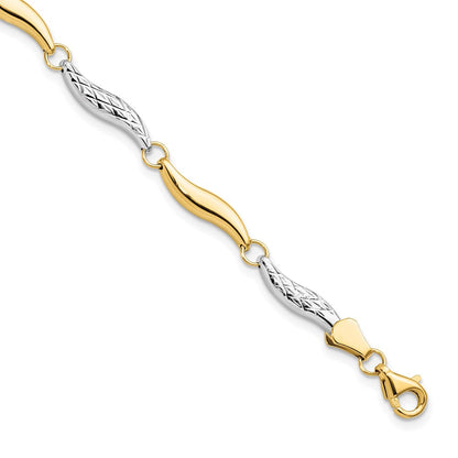 7 Zoll 10K mit Rhodium Diamantiert Armband