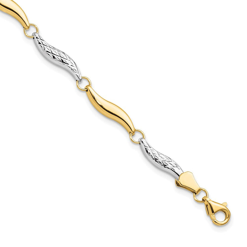7 Zoll 10K mit Rhodium Diamantiert Armband