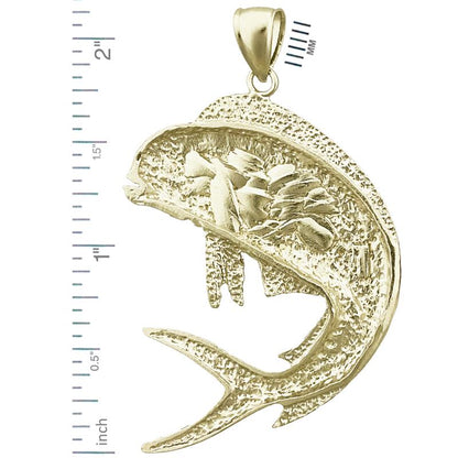 585 Gold Mahi Mahi Fisch Anhänger, 44 mm