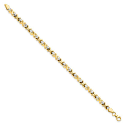 10K Gelbgold mit Rhodium Diamantiert Armband