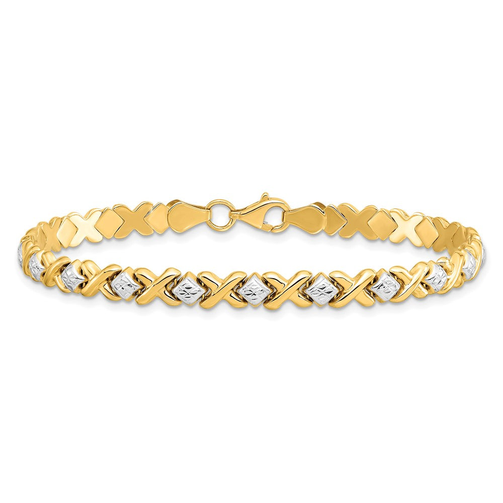 10K Gelbgold mit Rhodium Diamantiert Armband