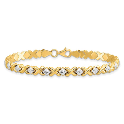 10K Gelbgold mit Rhodium Diamantiert Armband