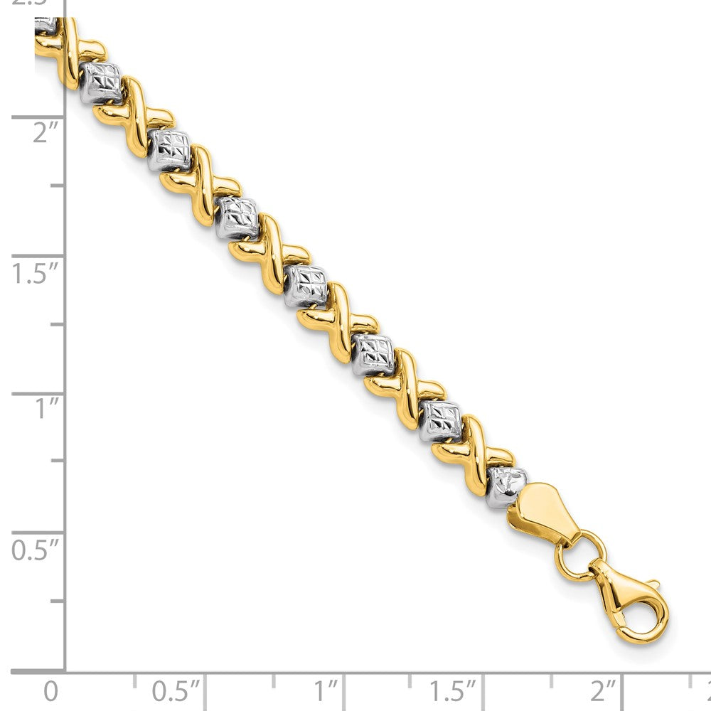 10K Gelbgold mit Rhodium Diamantiert Armband