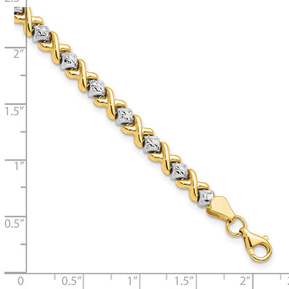 10K Gelbgold mit Rhodium Diamantiert Armband