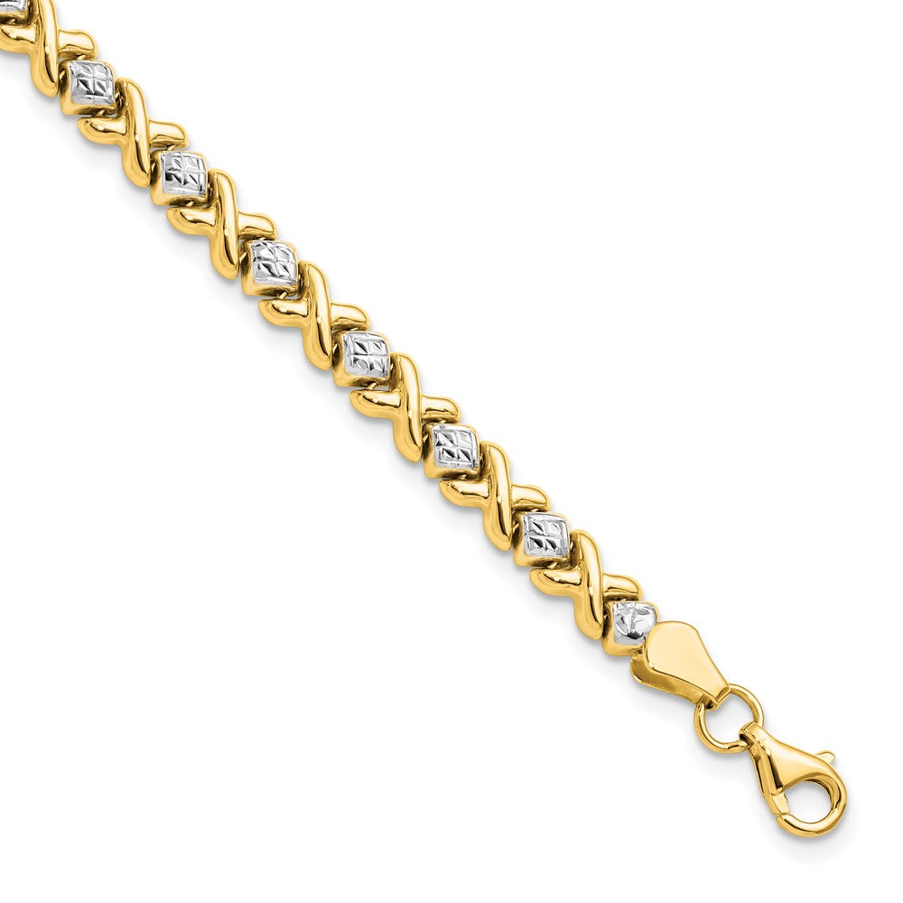 10K Gelbgold mit Rhodium Diamantiert Armband