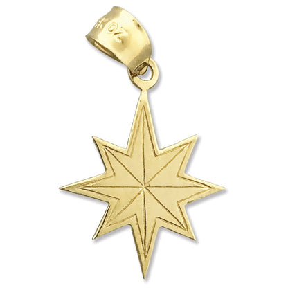 585 Gold Achtzackiger Stern-Charm