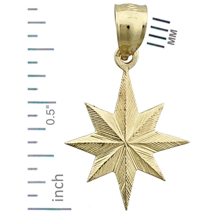 585 Gold Achtzackiger Stern-Charm