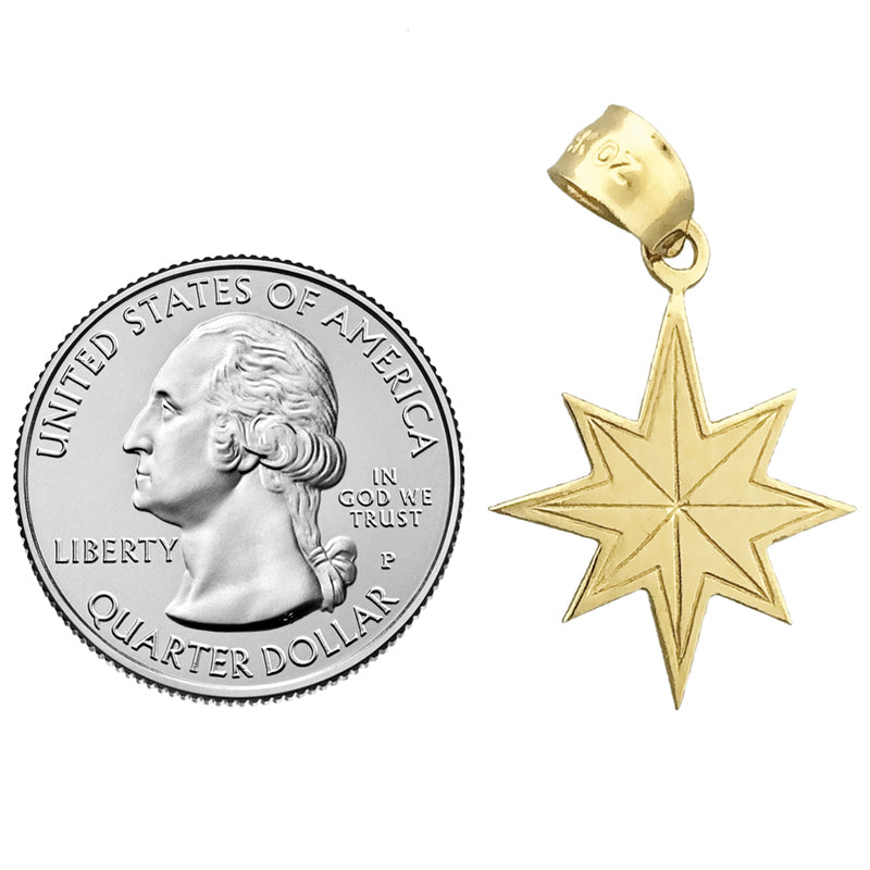 585 Gold Achtzackiger Stern-Charm