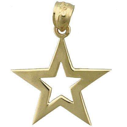 14K Gold Sternform-Anhänger mit Cutout-Design "Himmelskörper"** Alternative, kompaktere Formulierung: **14K Gold Ausgeschnittener Stern-Anhänger, Himmelsdesign