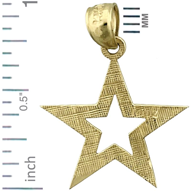 14K Gold Sternform-Anhänger mit Cutout-Design "Himmelskörper"** Alternative, kompaktere Formulierung: **14K Gold Ausgeschnittener Stern-Anhänger, Himmelsdesign