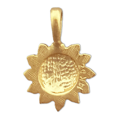 14K Gold Smiley-Face-Sonnen-Charm-Gleitanhänger