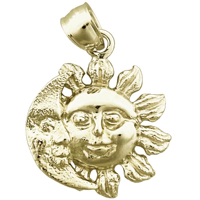 585 Gold Mond und Sonne Charm