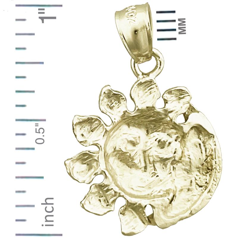 585 Gold Mond und Sonne Charm