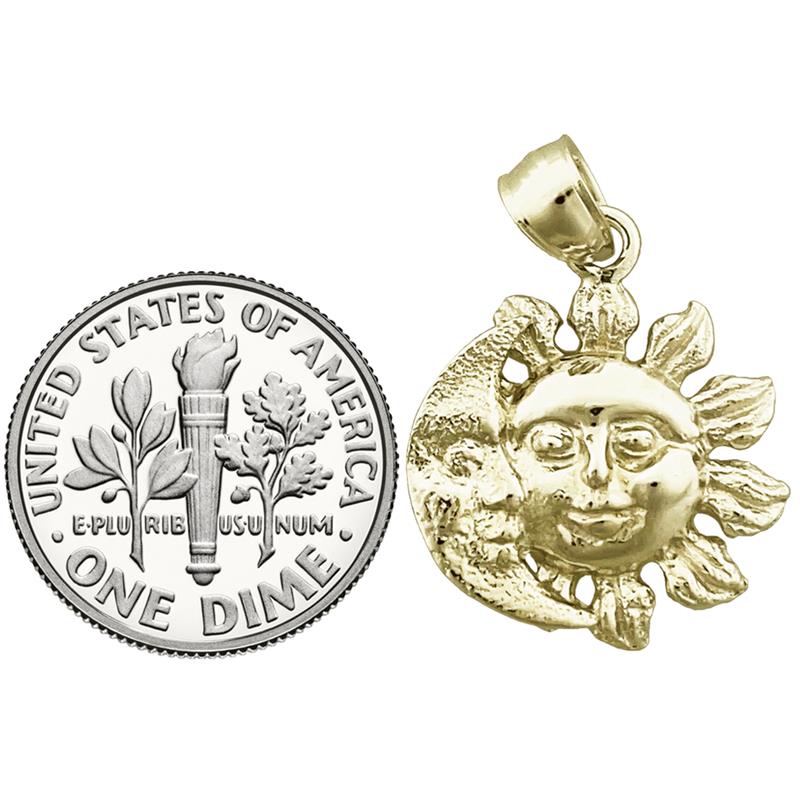 585 Gold Mond und Sonne Charm