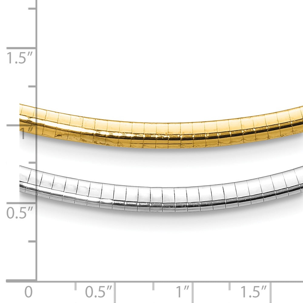 10K Bicolor 4mm Wendbar Omega Halskette