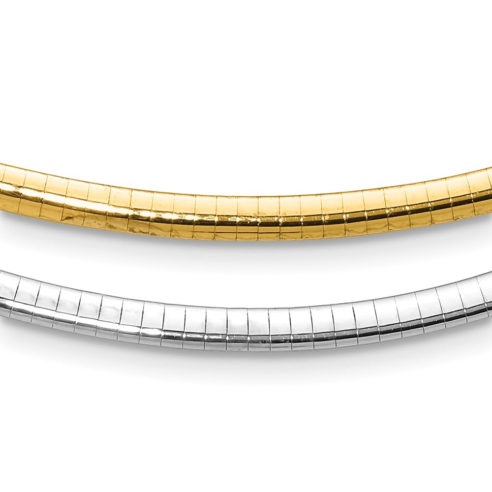 10K Bicolor 4mm Wendbar Omega Halskette
