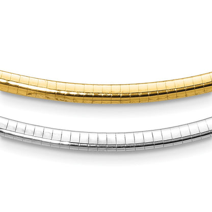 10K Bicolor 4mm Wendbar Omega Halskette