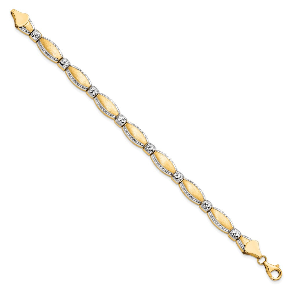 7 Zoll 10K mit Rhodium Diamantiert Armband