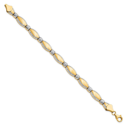 7 Zoll 10K mit Rhodium Diamantiert Armband