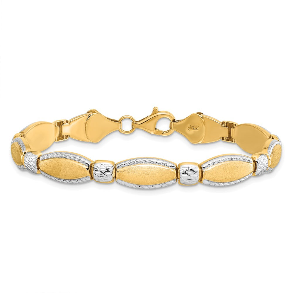 7 Zoll 10K mit Rhodium Diamantiert Armband