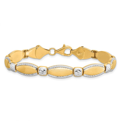 7 Zoll 10K mit Rhodium Diamantiert Armband