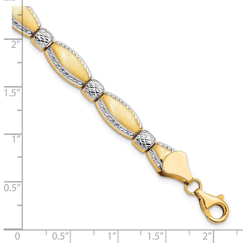 7 Zoll 10K mit Rhodium Diamantiert Armband