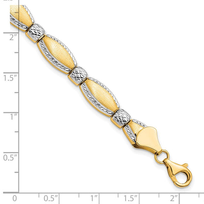 7 Zoll 10K mit Rhodium Diamantiert Armband